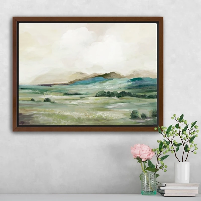 Hillside Greens Framed Canvas Art Print
