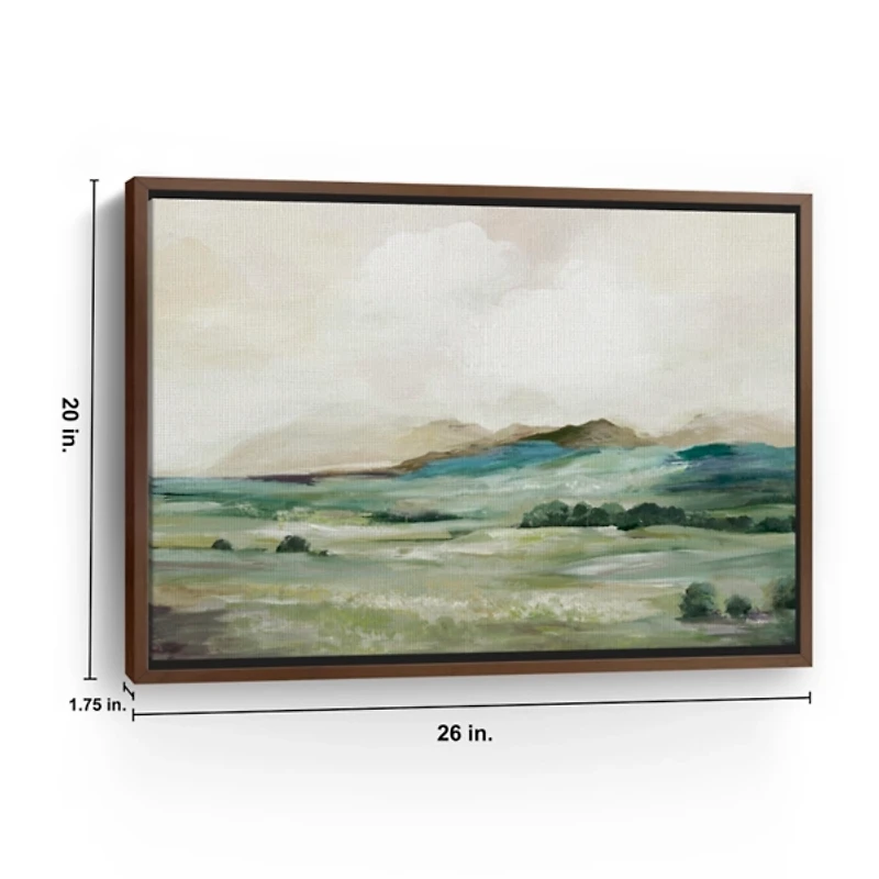 Hillside Greens Framed Canvas Art Print