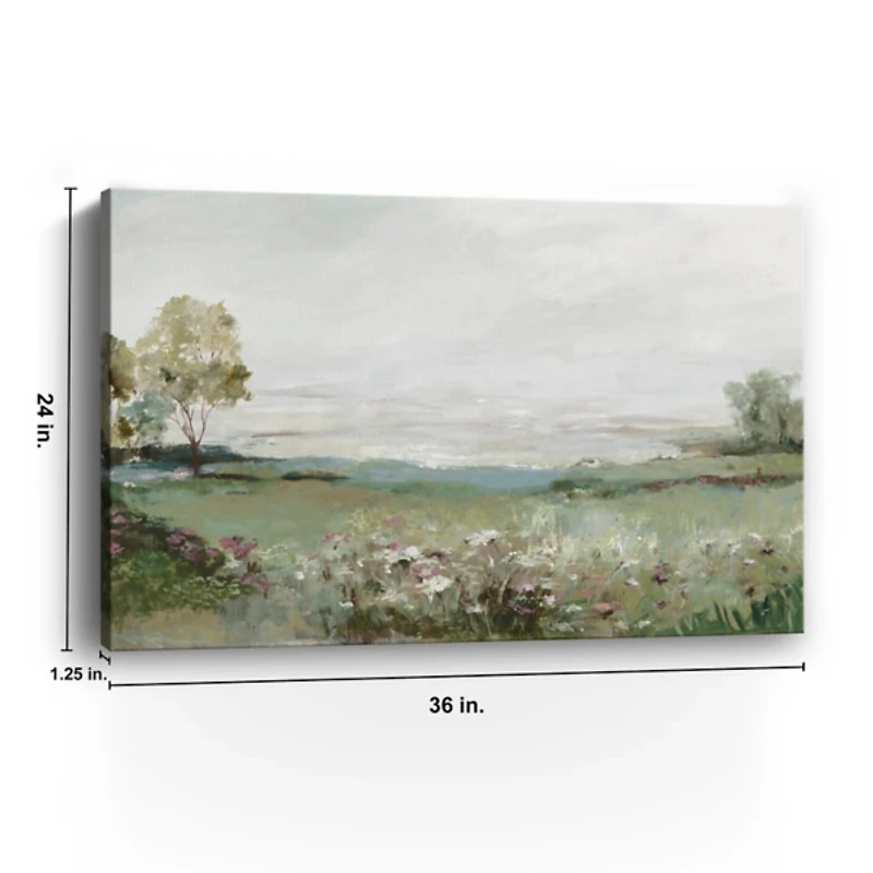 Green Prairie Field Canvas Art Print