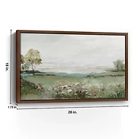 Green Prairie Field Framed Canvas Art Print