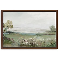 Green Prairie Field Framed Canvas Art Print