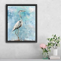 Morning Heron I Framed Canvas Art Print