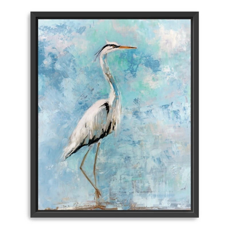 Morning Heron I Framed Canvas Art Print