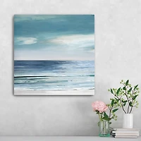 Blue & Silver Shores Canvas Art Print