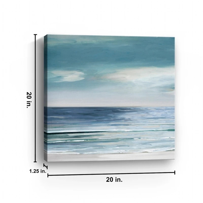 Blue & Silver Shores Canvas Art Print