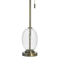 Antique Brass and Clear Glass Buffet Lamp