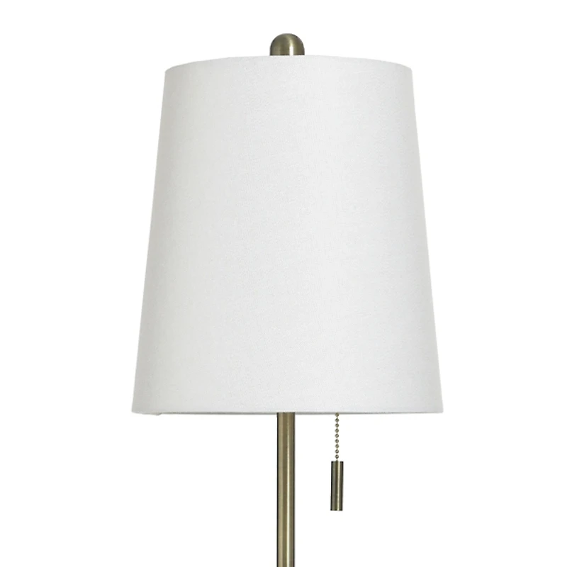 Antique Brass and Clear Glass Buffet Lamp