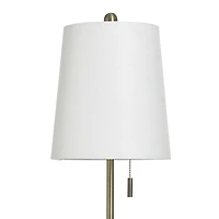 Antique Brass and Clear Glass Buffet Lamp