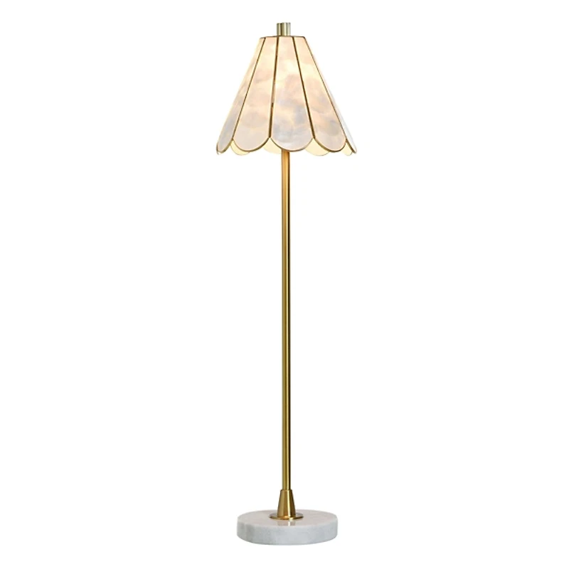 Gold and White Formica Shade Buffet Lamp