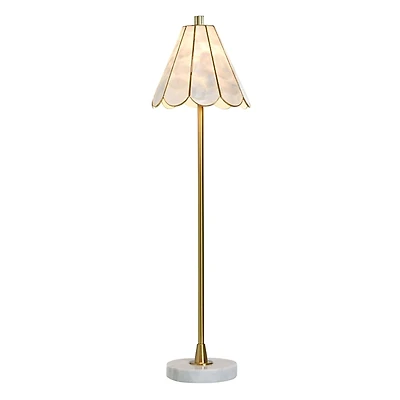 Gold and White Formica Shade Buffet Lamp
