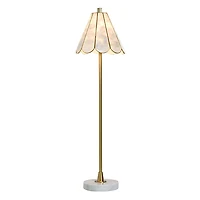 Gold and White Formica Shade Buffet Lamp