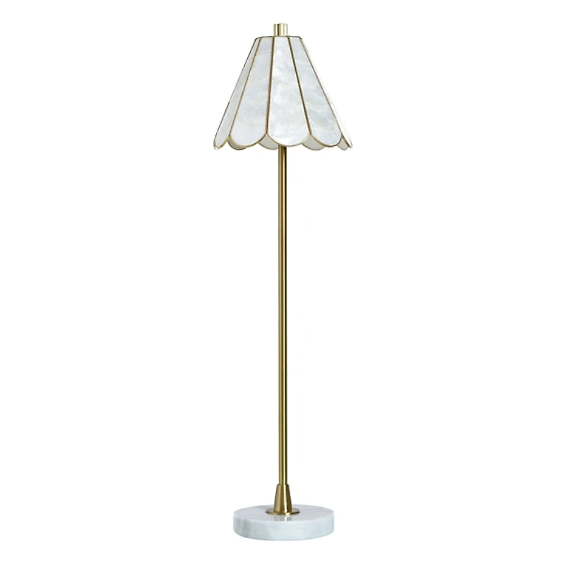 Gold and White Formica Shade Buffet Lamp