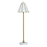 Gold and White Formica Shade Buffet Lamp