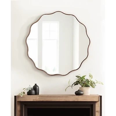 Round Bronze Viona Scalloped Wall Mirror