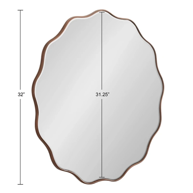 Round Bronze Viona Scalloped Wall Mirror