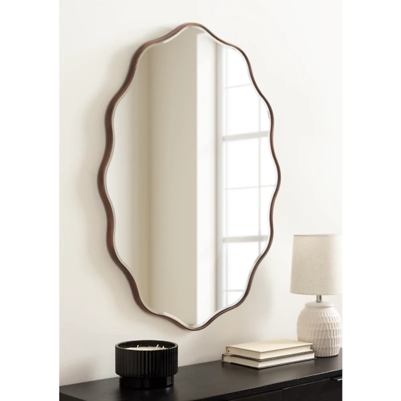 Oval Bronze Viona Scalloped Wall Mirror