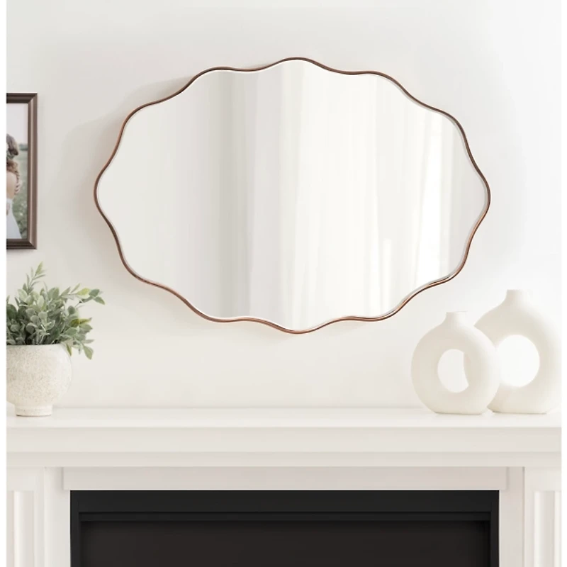 Oval Bronze Viona Scalloped Wall Mirror