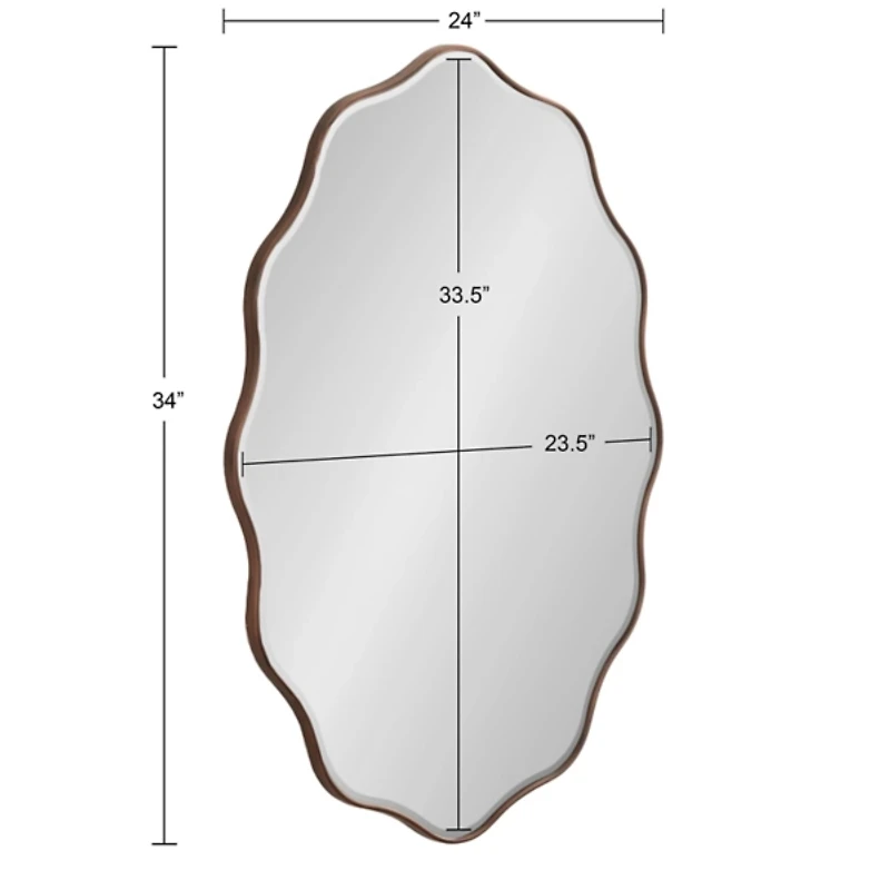 Oval Bronze Viona Scalloped Wall Mirror