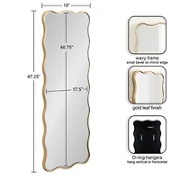 Gold Viona Scalloped Rectangle Wall Mirror