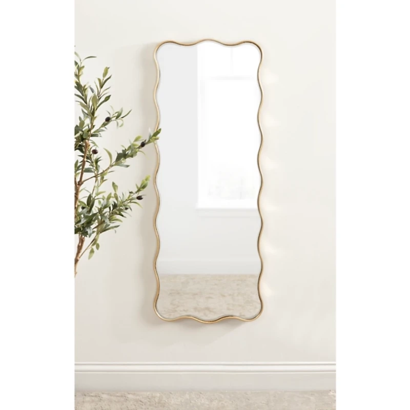 Gold Viona Scalloped Rectangle Wall Mirror