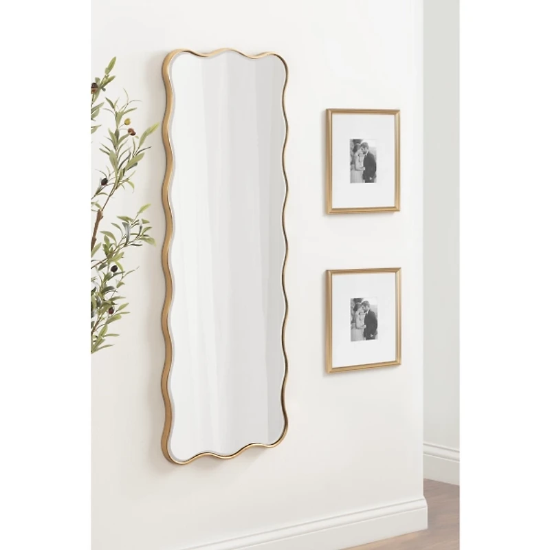 Gold Viona Scalloped Rectangle Wall Mirror