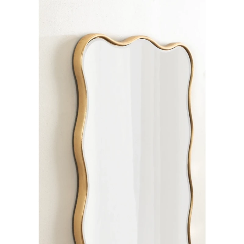 Gold Viona Scalloped Rectangle Wall Mirror