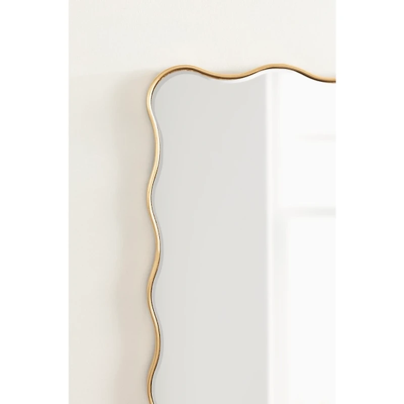 Gold Viona Scalloped Rectangle Wall Mirror