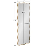 Gold Viona Scalloped Rectangle Wall Mirror