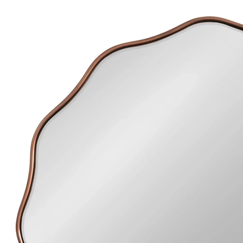 Round Bronze Viona Scalloped Wall Mirror, 26x26