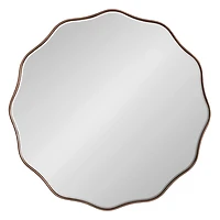 Round Bronze Viona Scalloped Wall Mirror, 26x26