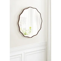 Round Bronze Viona Scalloped Wall Mirror, 26x26