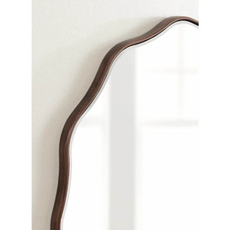 Round Bronze Viona Scalloped Wall Mirror, 26x26