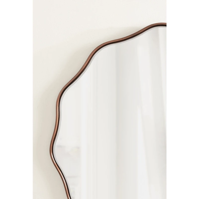 Round Bronze Viona Scalloped Wall Mirror, 26x26