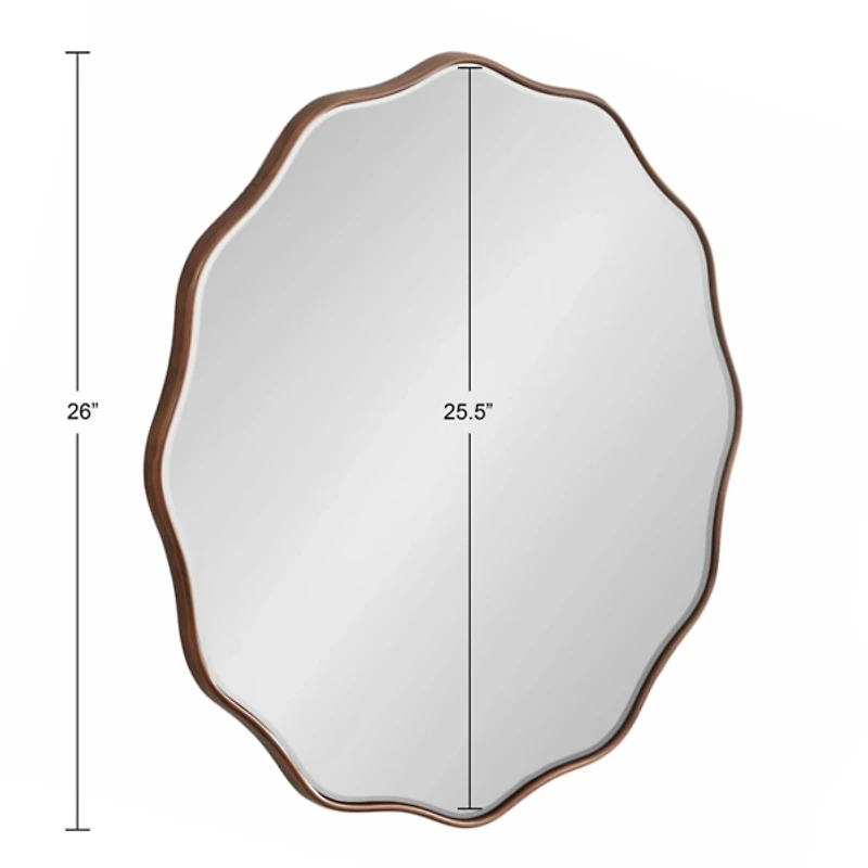 Round Bronze Viona Scalloped Wall Mirror, 26x26