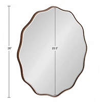 Round Bronze Viona Scalloped Wall Mirror, 26x26
