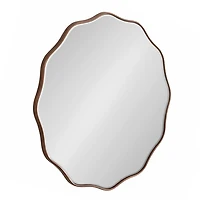 Round Bronze Viona Scalloped Wall Mirror, 26x26