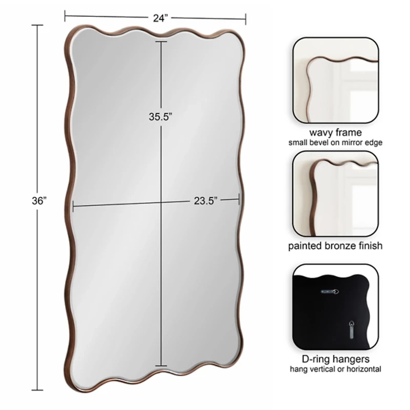 Bronze Viona Scalloped Rectangle Wall Mirror