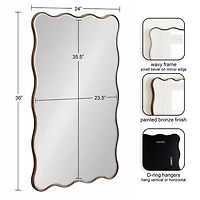 Bronze Viona Scalloped Rectangle Wall Mirror