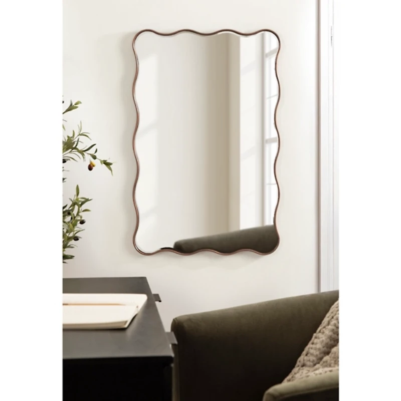 Bronze Viona Scalloped Rectangle Wall Mirror