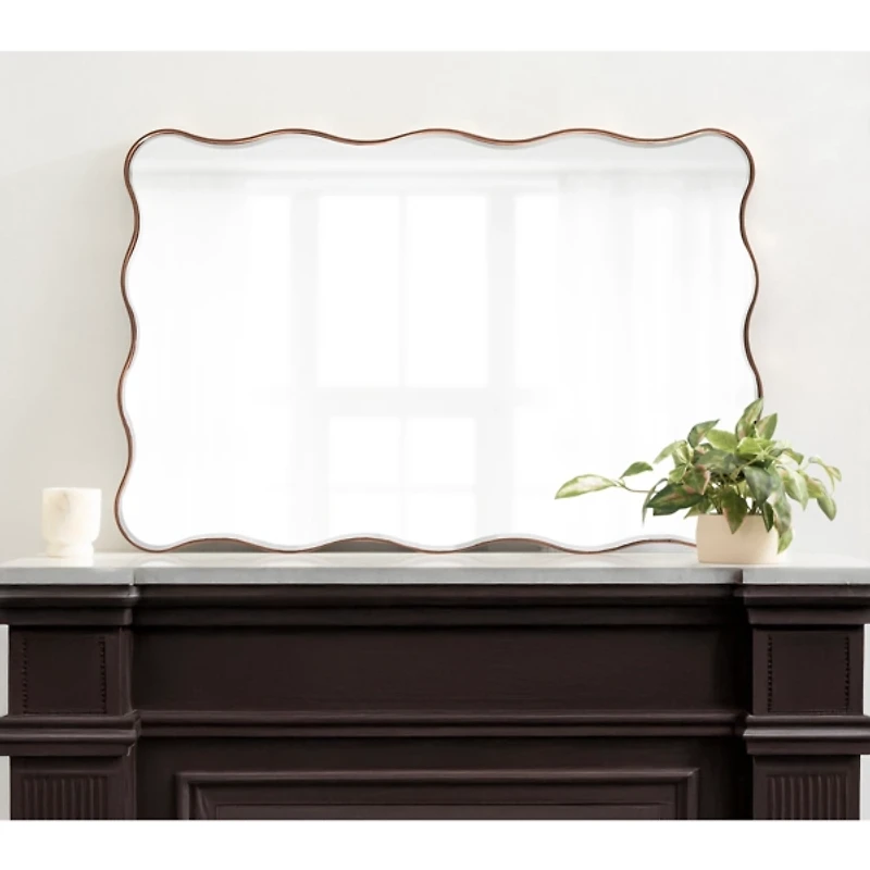 Bronze Viona Scalloped Rectangle Wall Mirror