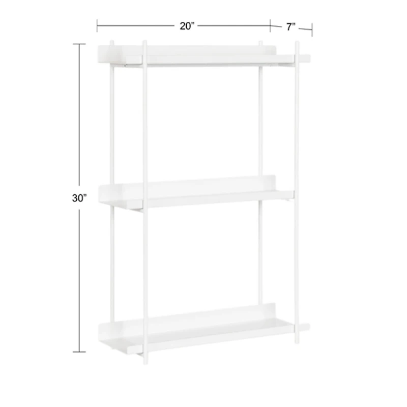 White 3-Tier Dominic Wall Shelf