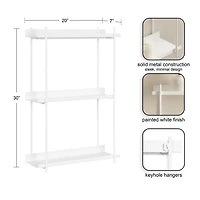 White 3-Tier Dominic Wall Shelf