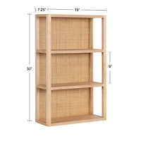 Natural Rattan & Wood Ori Wall Shelf