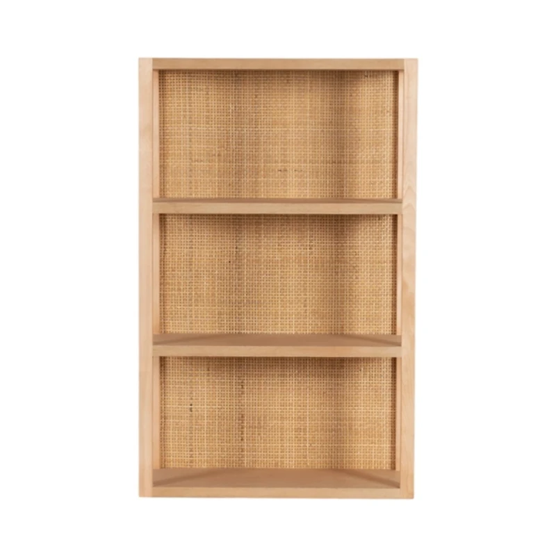 Natural Rattan & Wood Ori Wall Shelf