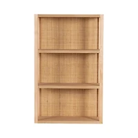 Natural Rattan & Wood Ori Wall Shelf