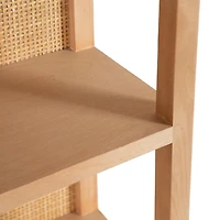 Natural Rattan & Wood Ori Wall Shelf