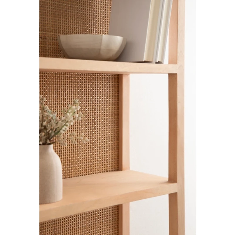 Natural Rattan & Wood Ori Wall Shelf