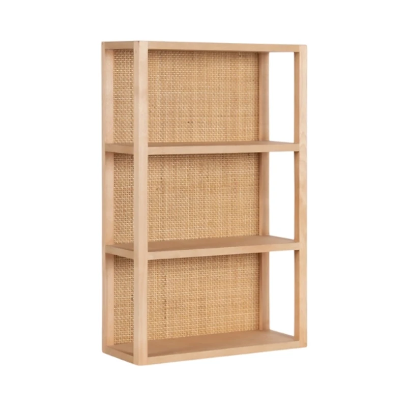 Natural Rattan & Wood Ori Wall Shelf