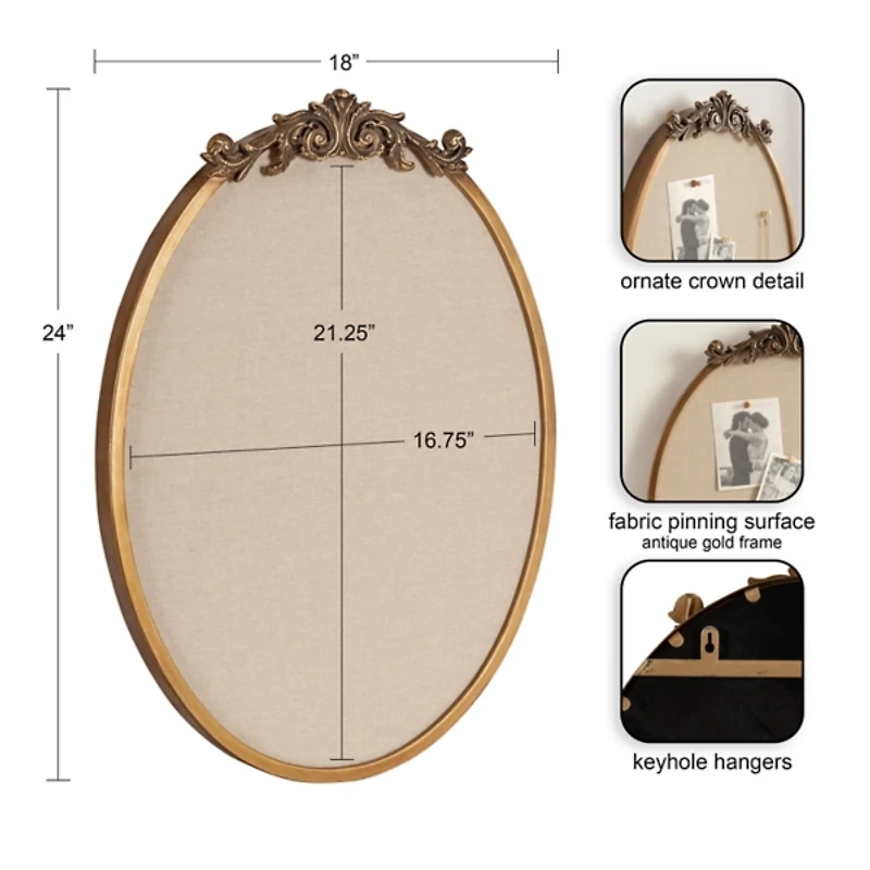 Gold Oval Arendahl Framed Pinboard