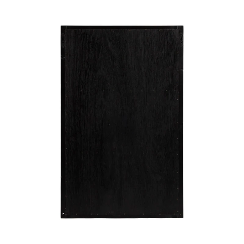 Natural Rattan & Black Wood Ori Wall Shelf